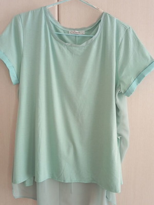 Axel blouse like new, green with transparent back, XXL