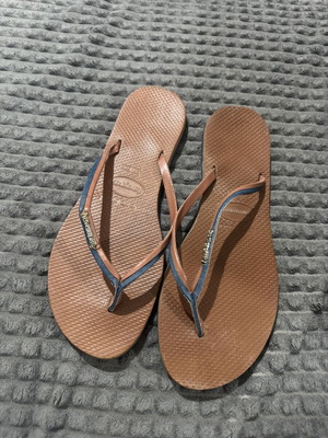 Havaianas Slim Denim Limited Edition flip flops used, size 38