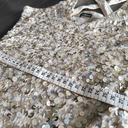 Motivi sequin sleeveless top size S beige like new