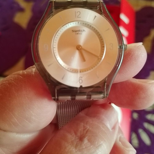 Swatch Metal Knit Again watch like new, silver unisex