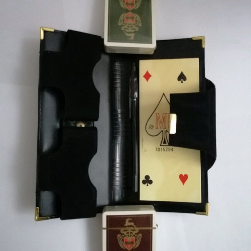 ML playing cards new, collectible, velvet case, set of 2