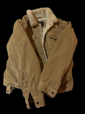 Sherpa-Lined Corduroy Jacket Pull & Bear Large like new, camel