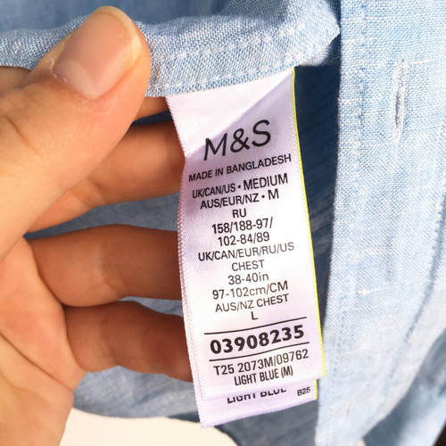 Linen light blue summer shirt L by M&S like new