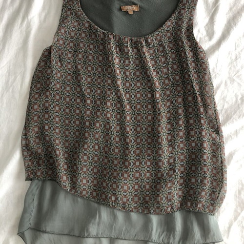 Women’s blouse used, summer, brown and green, sizes S and M