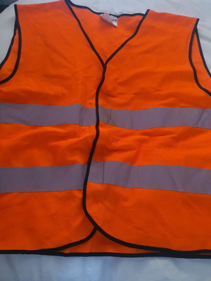 Work vest like new with fluorescent reflective stripes orange