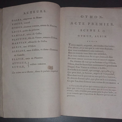18th Century French Theatre Book used, 1797