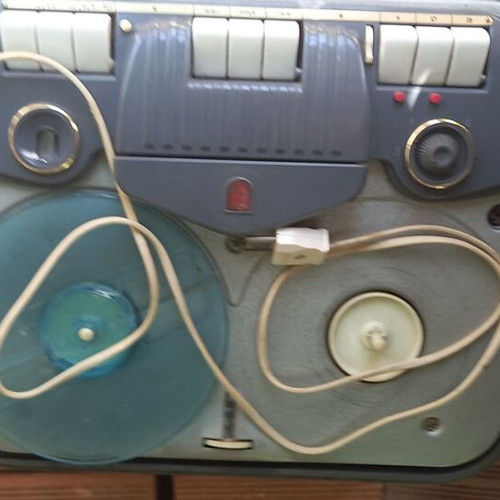 Philips reel-to-reel tape recorder 1958 used with speaker and reels