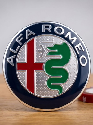 Alfa Romeo σήμα 74mm, αλουμίνιο, αυθεντικά χρώματα