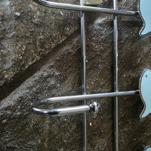 Kitchen roll holder and towel rack set inox with decorative fish like new