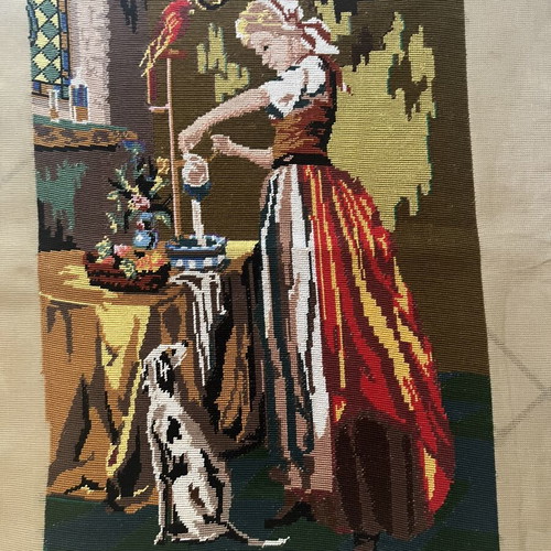 Handmade textile painting like new, dimensions 0.47x0.34