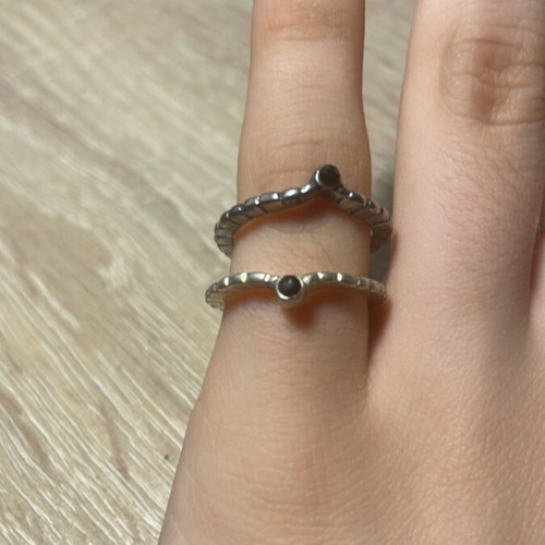 Zara ring pair with black stones like new