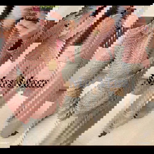 Max Mara туидено сако като ново, бежово с червена подплата