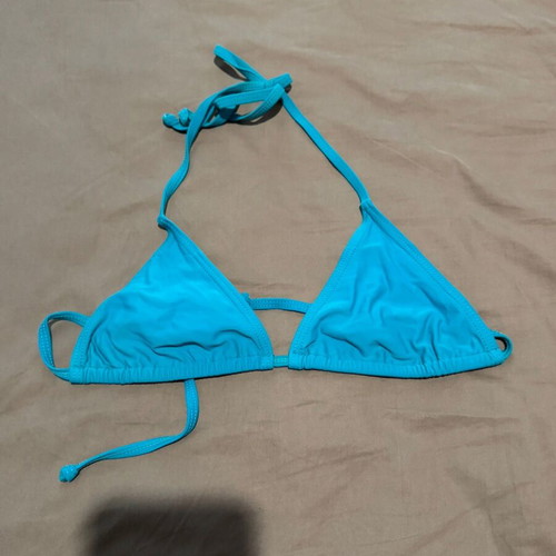 Bikini top triangle turquoise tied S-M like new