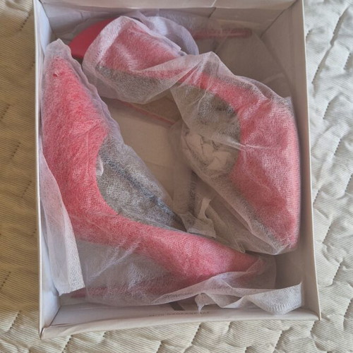 Red high heel pumps
