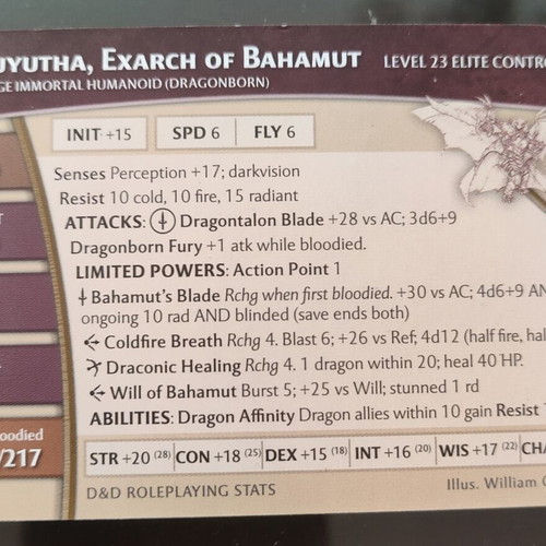 Kuyutha, Exarch of Bahamut Dungeons & Dragons StatCard