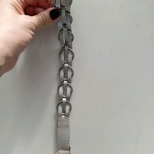 Silver leather belt new 105 cm with impressive design