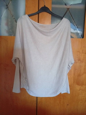 Women's beige blouse with draped design like new