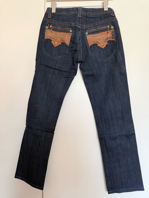 Seven straight-leg denim pants used, size S, black and blue