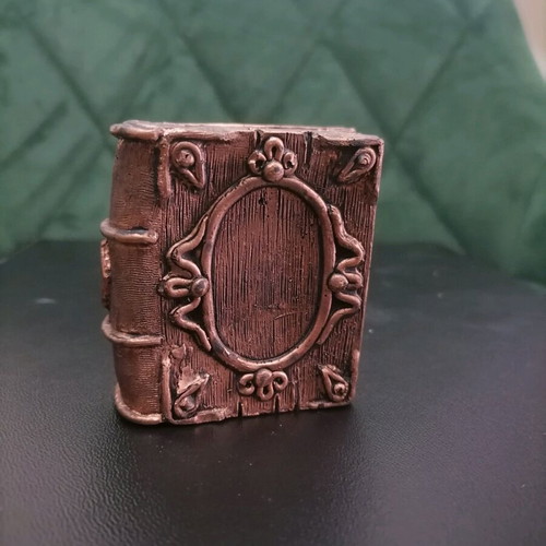 Handmade plaster book in copper color new