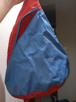 Crossbody bag used, large banana style for school trips