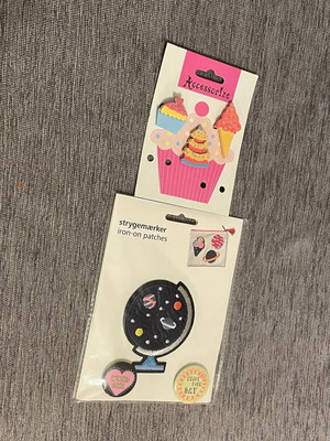 Pins and patches new, in sealed packaging
