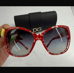 Dolce & Gabbana DG4111 sunglasses, red and white patterned frame