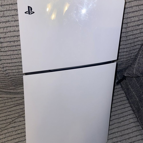 PlayStation 5 Digital Slim Edition like new with 2 white controllers and Fortnite controller