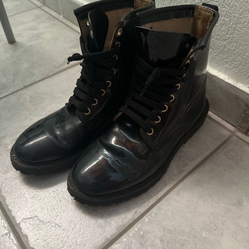 Feng shoe patent leather boots used, size 37, black