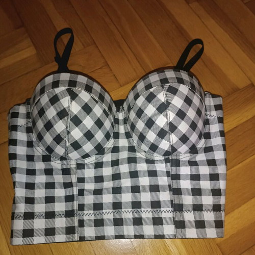 Corset used, fitted, size M, white and red