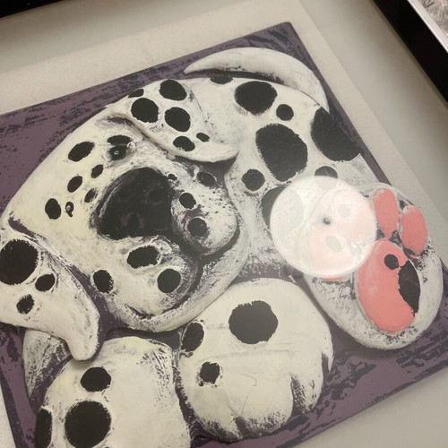 3D dog painting like new for kids room