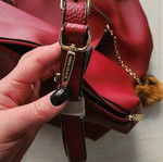 Anna Grace leather handbag new, burgundy