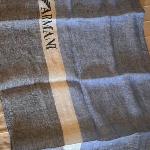 Emporio Armani linen scarf like new, summer, gray and blue