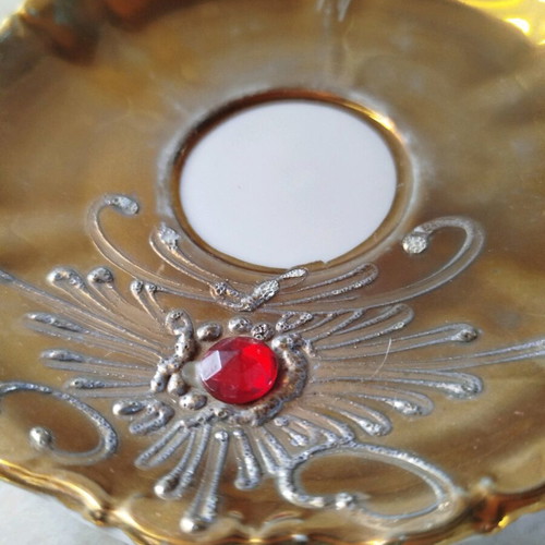 Vintage porcelain tea cup with saucer 1970 used