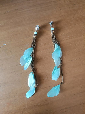 Dangling earrings like new, turquoise