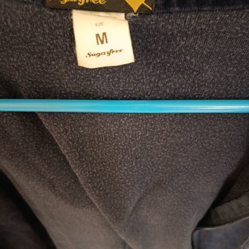 Sugarfree velvet sports jacket with hood, dark blue, size M