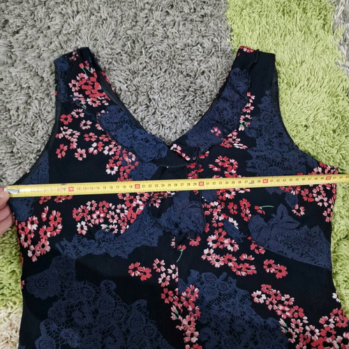 Women floral summer dress used as new, size L, viscose, blue