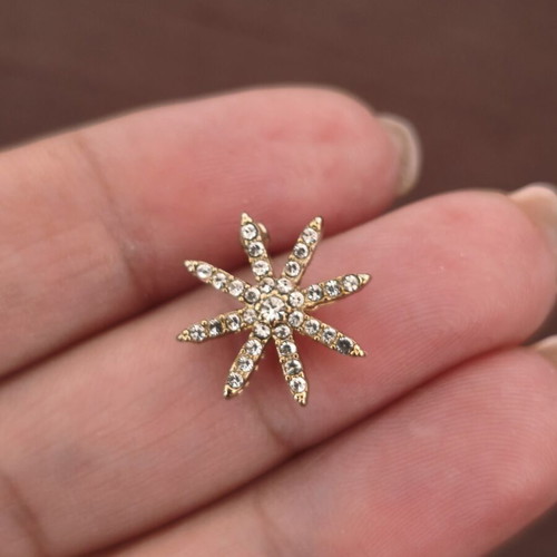 Starburst gold-plated earrings with rhinestones, like new