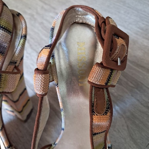 Missoni sandals used, colorful platform heels size 38.5