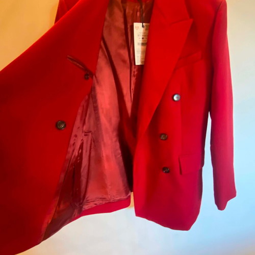 Zara set jacket and skirt midi red new M