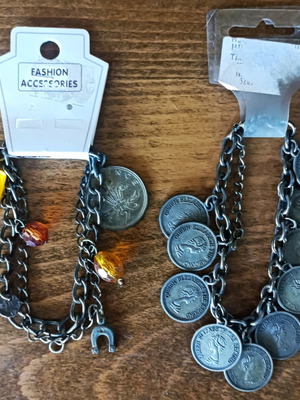 Vintage early 00s bronze bracelets new, set of 2 pieces