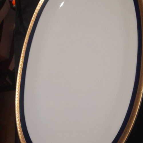 Bavarian porcelain platter like new with gold and blue decoration