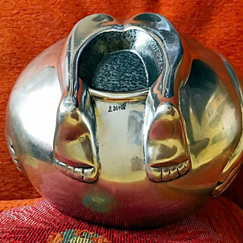 Famous Carrol Boyes Design Iconic Gotcha large Bowl polished aluminium ceramic coating.