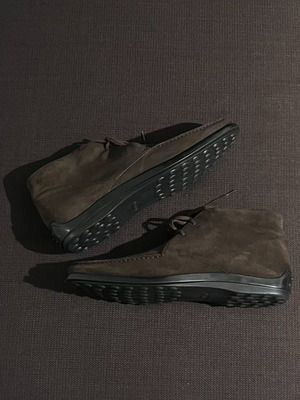 Tod's Polacchino Μπότες από Σουέντ Δέρμα Σαν Καινούργιο Καφέ Μέγεθος 45.5-46