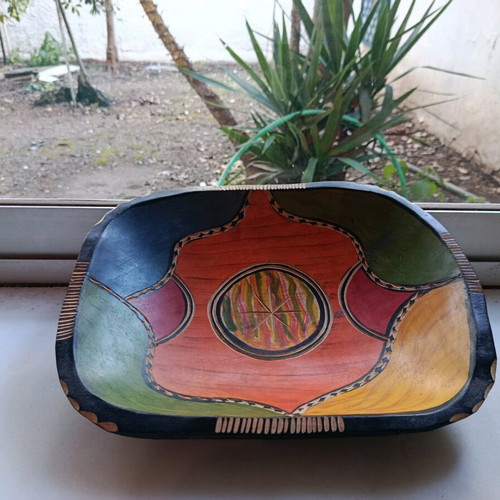 Handmade wooden decorative platter like new