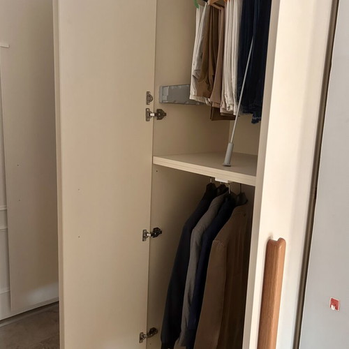 4-door wardrobe with handmade wooden handles, custom made