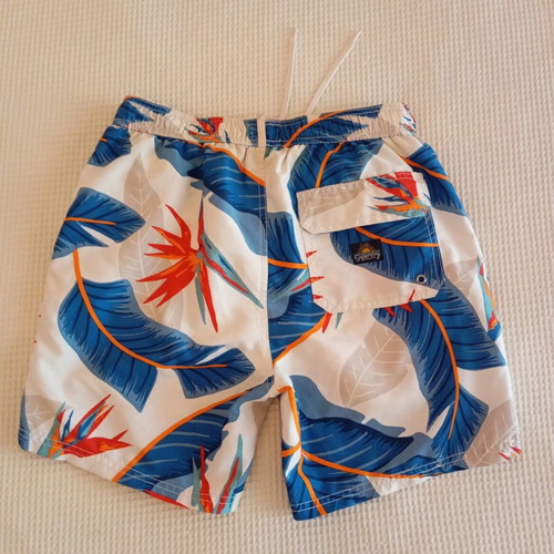 Superdry swim shorts like new, size Small, white multicolor