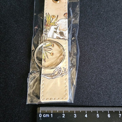 Skeleton keychain new, leather