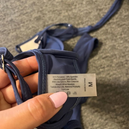 Luigi high-waisted bikini set blue, like new, top M bottom S