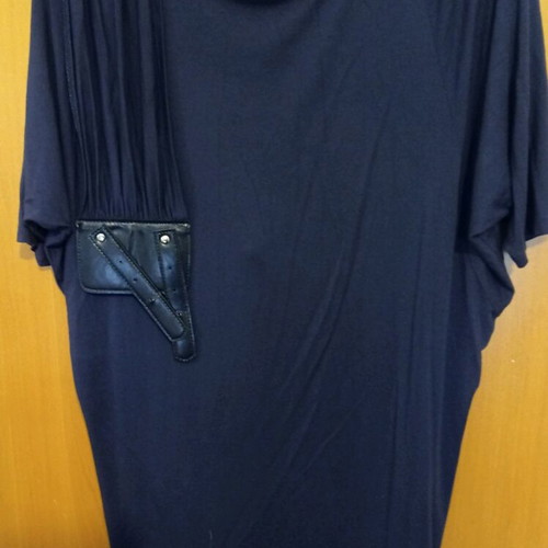 Women's dress dark blue like new, 95% Viskose with belt