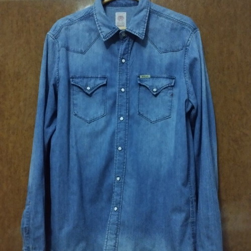Replay M4860 Western Shirt XL like new, blue denim